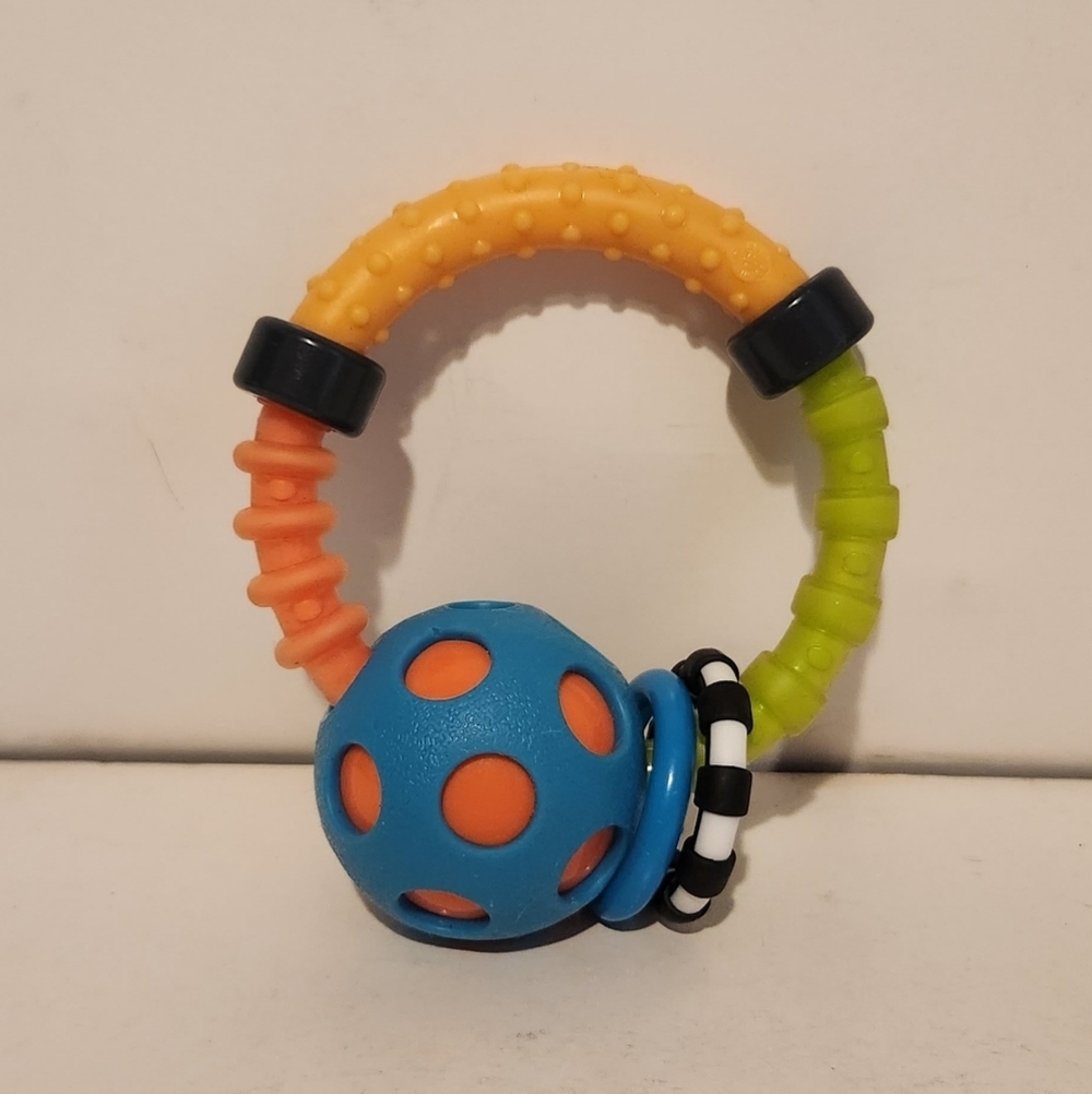 4 1/2" Sassy Spin and Chew Ring Rattle Teether Baby Toy